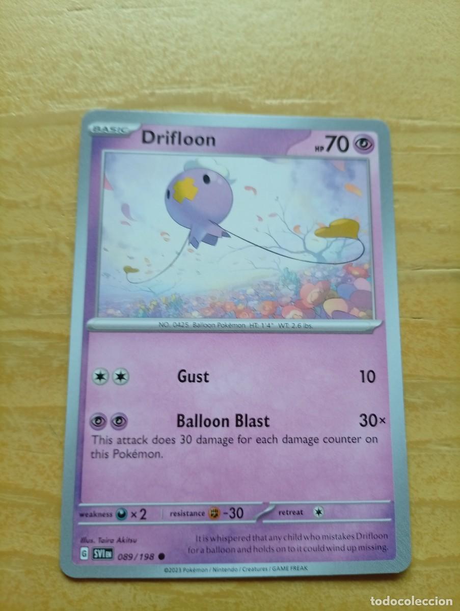 Trading cards: Carta Pok&eacute;mon de Drifloon, edici&oacute;n en ingl&eacute;s. - N&uacute;mero de carta: 89/198. - A&ntilde;o de publicaci&oacute;n: 2023