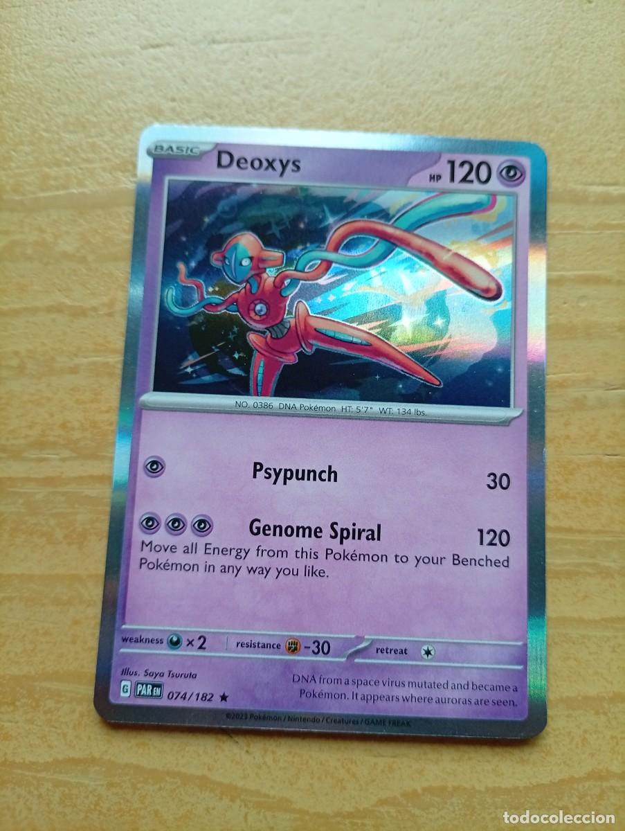 Trading cards: Carta Pok&eacute;mon de Deoxys, edici&oacute;n en ingl&eacute;s, con arte hologr&aacute;fico. - N&uacute;mero de carta: 74/182. - A&ntilde;o
