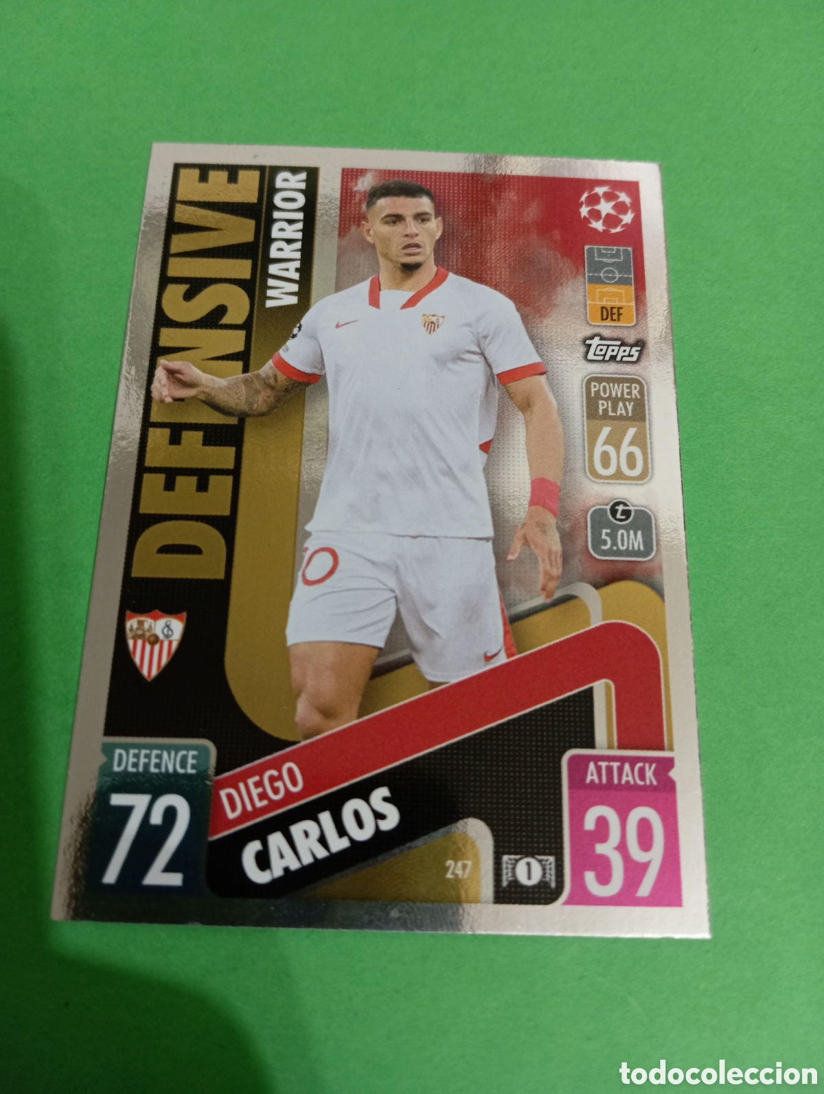 Trading cards: Diego Carlos Sevilla DEFENSIVE WARRIOR n&deg;247 / TOPPS MATCH ATTAX 2021/2022