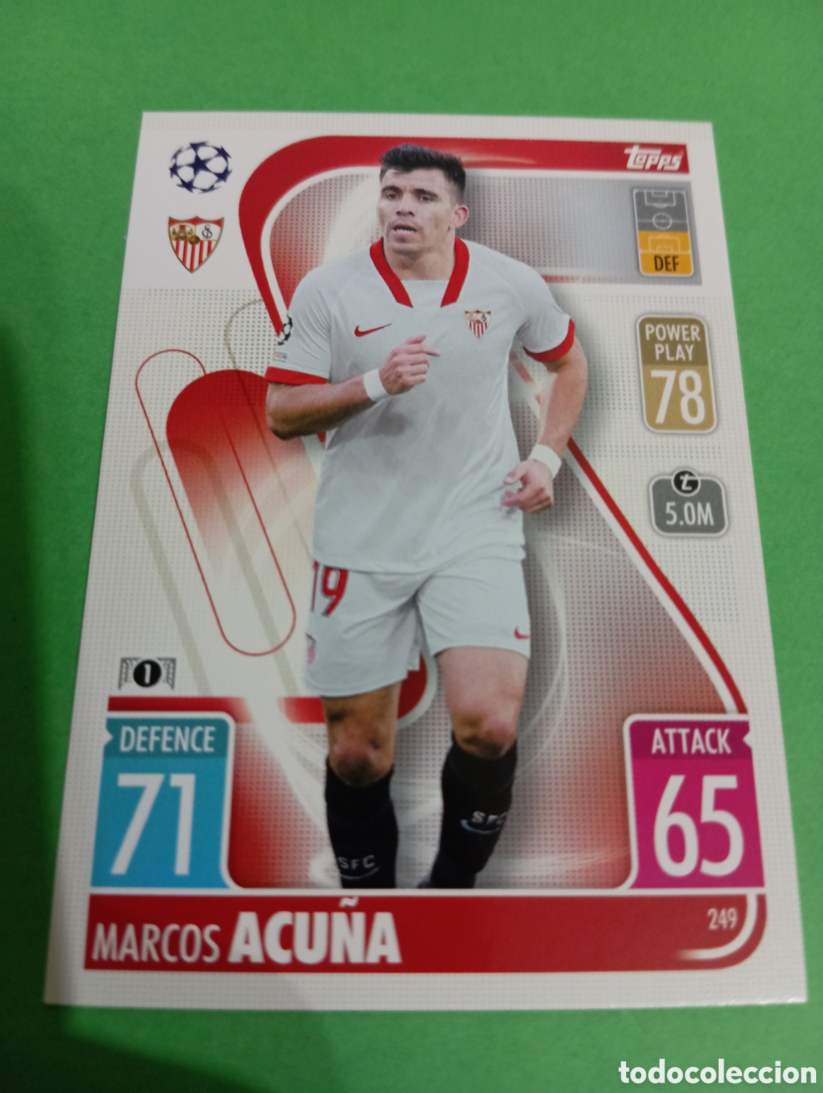 Trading cards: Acu&ntilde;a Sevilla n&deg;249 / TOPPS MATCH ATTAX 2021/2022
