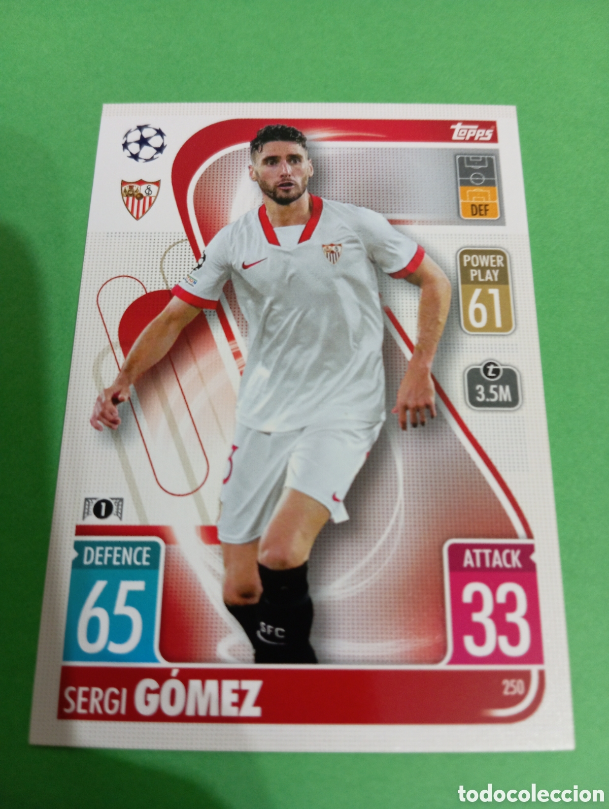 Trading cards: Sergi G&oacute;mez Sevilla n&deg;250 / TOPPS MATCH ATTAX 2021/2022