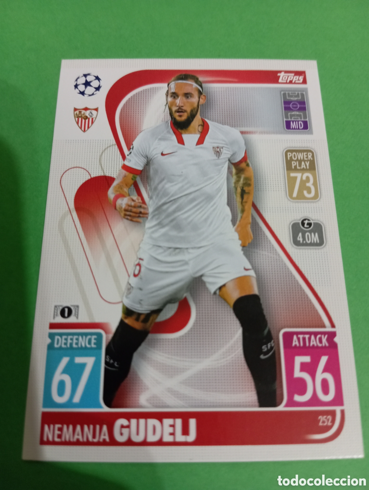 Trading cards: Gudelj Sevilla n&deg;252 / TOPPS MATCH ATTAX 2021/2022