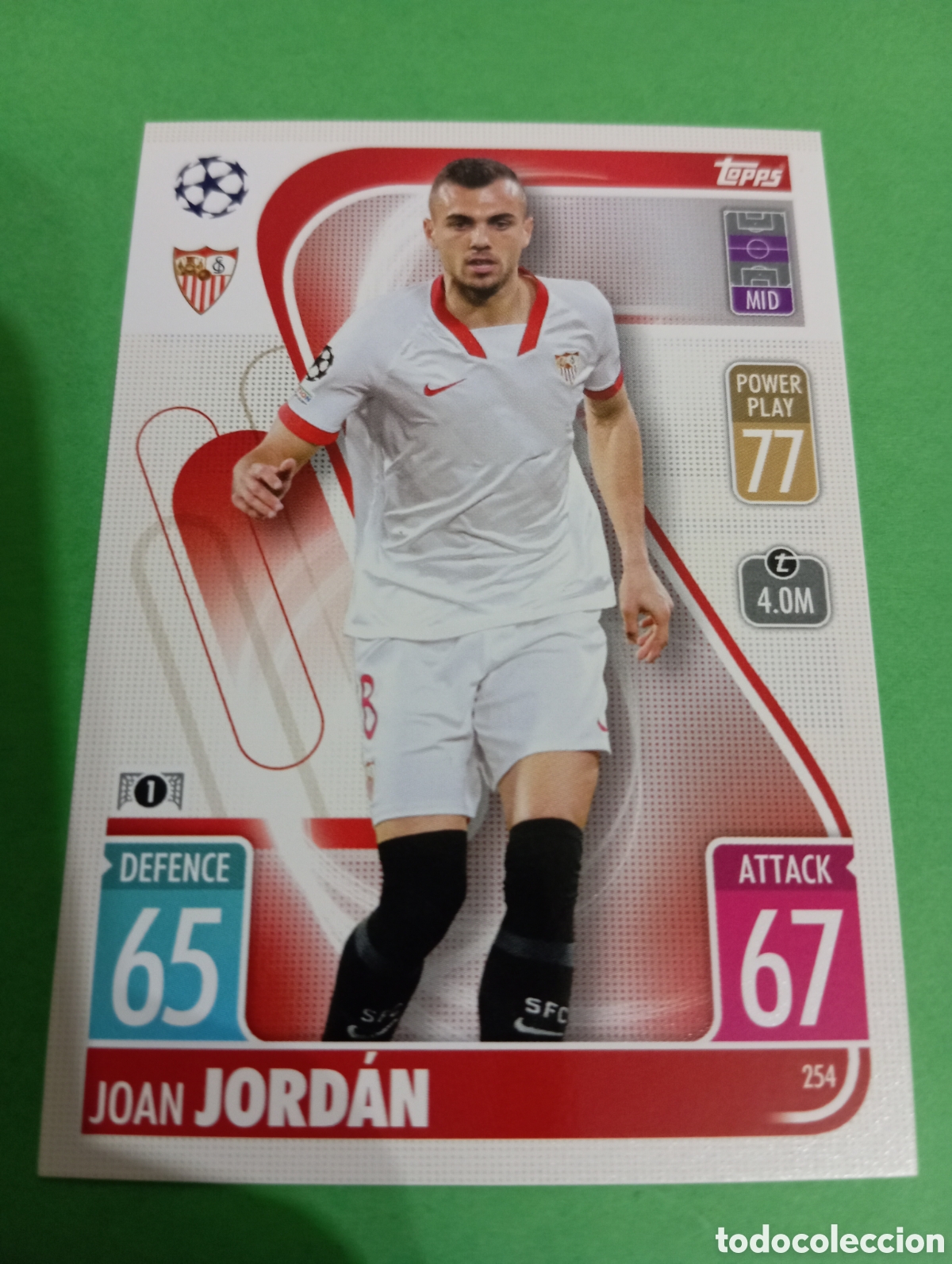 Trading cards: Jord&aacute;n Sevilla n&deg;254 / TOPPS MATCH ATTAX 2021/2022