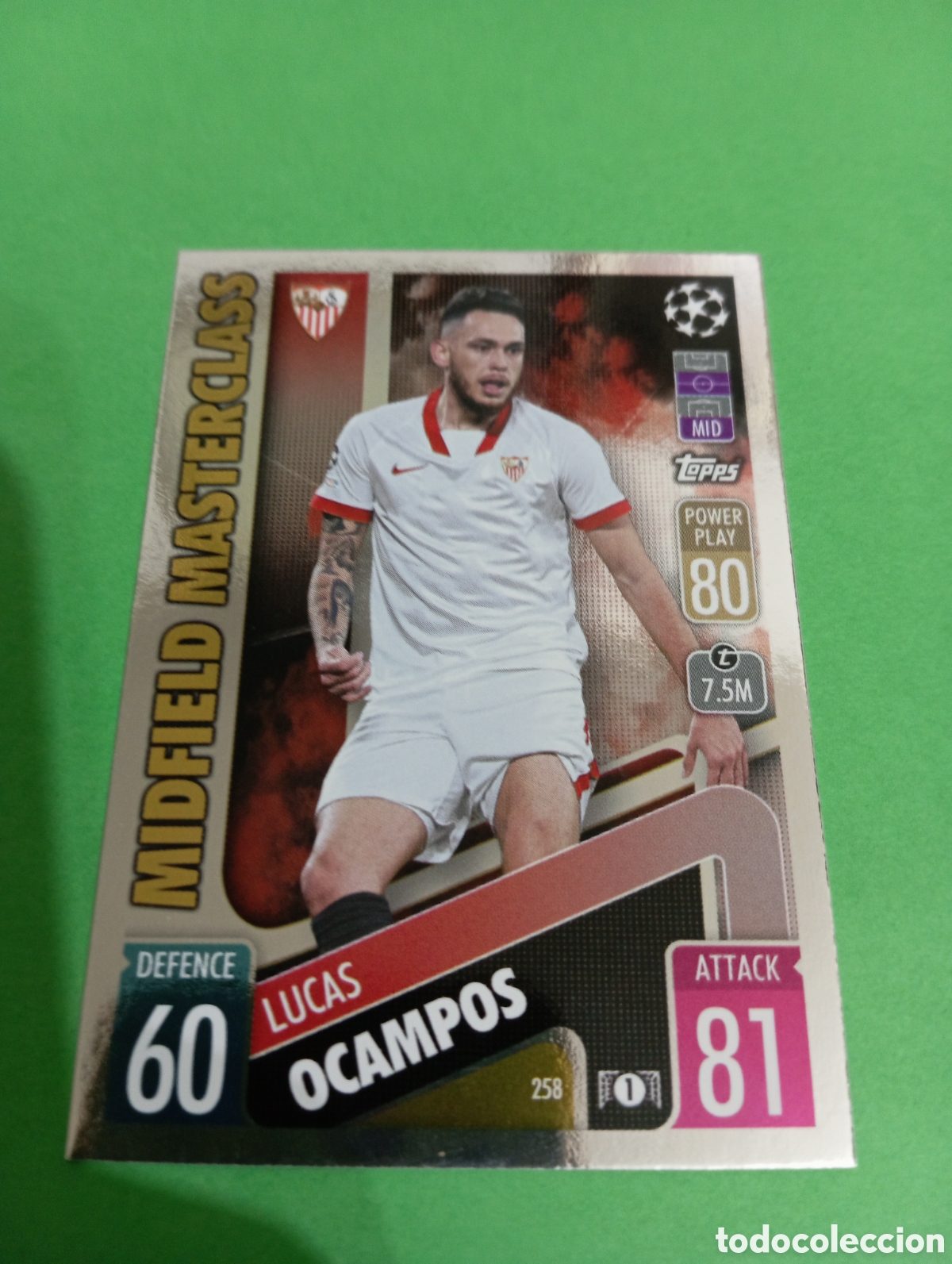 Trading cards: Ocampos Sevilla MIDFIELD MASTERCLASS n&deg;258 / TOPPS MATCH ATTAX 2021/2022