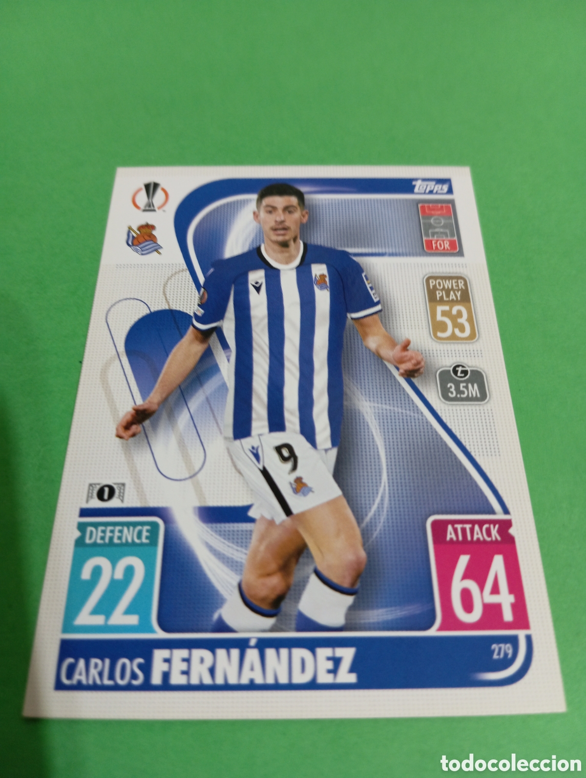 Trading cards: Carlos Fern&aacute;ndez Real Sociedad n&deg;279 / TOPPS MATCH ATTAX 2021/2022