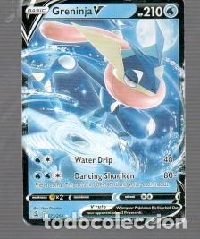 Trading cards: CROMO DE POK&Eacute;MON DE B&Aacute;SICO GRENINJA V PS 210 DEL A&Ntilde;O 2022