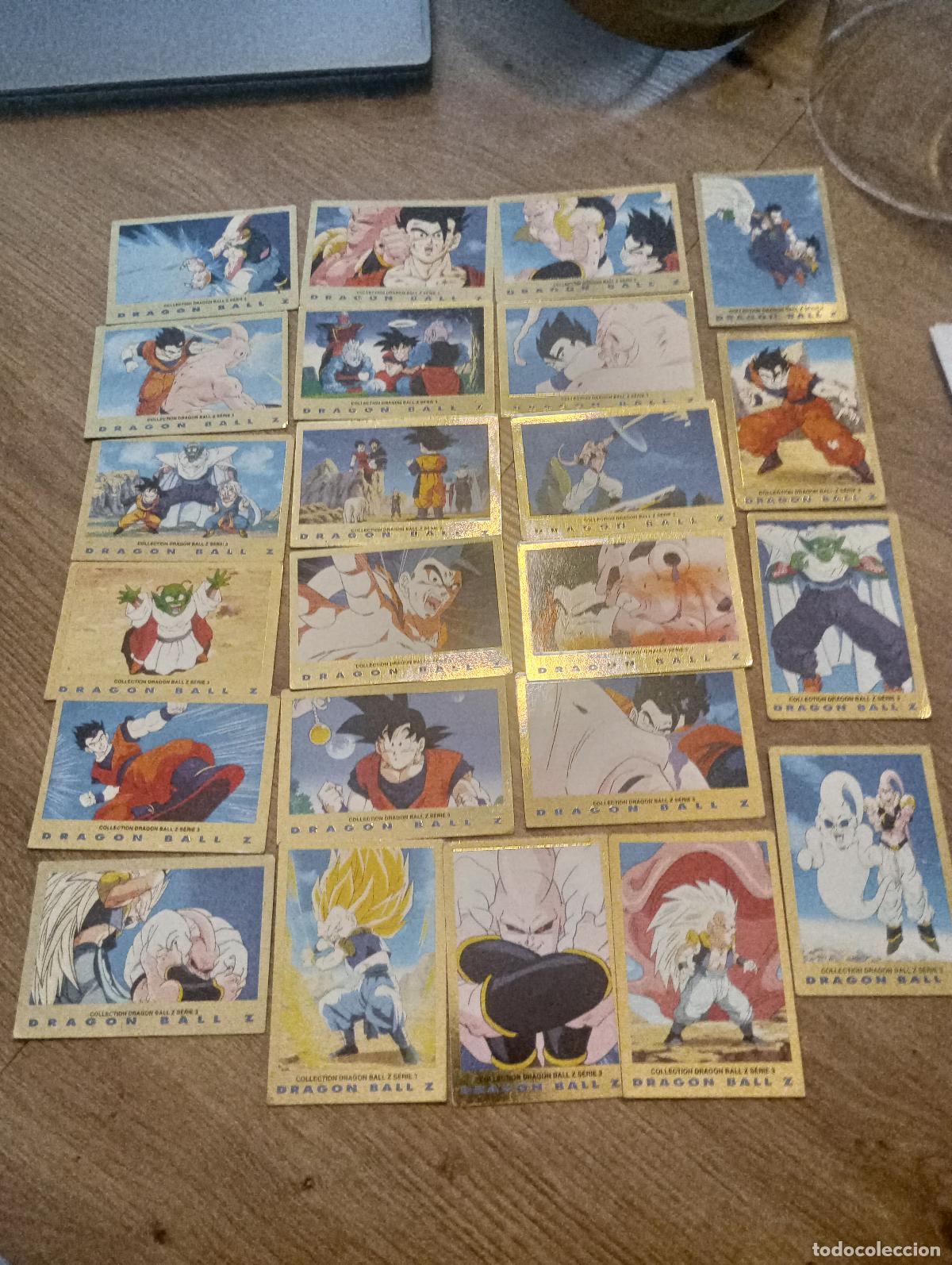 Trading cards: Lote de 29 trading cards originales de Dragon Ball Z (Serie 3 Edici&oacute;n Dorada), Panini 1997