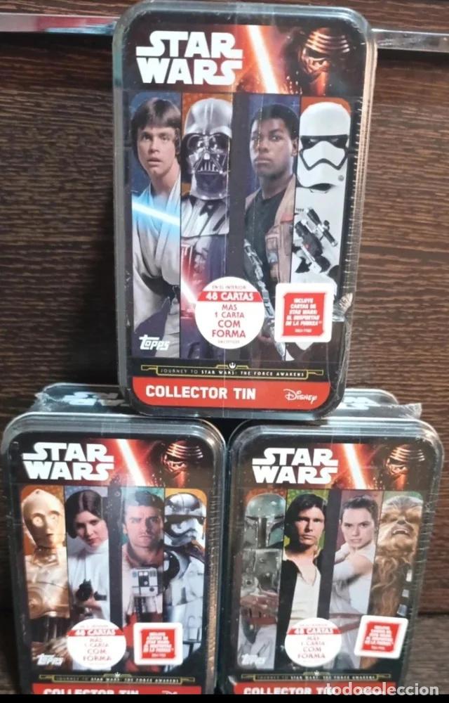 Trading cards: 3 Collector Tin distintas Star Wars precintadas cajas met&aacute;licas Topps edicion Espa&ntilde;ola