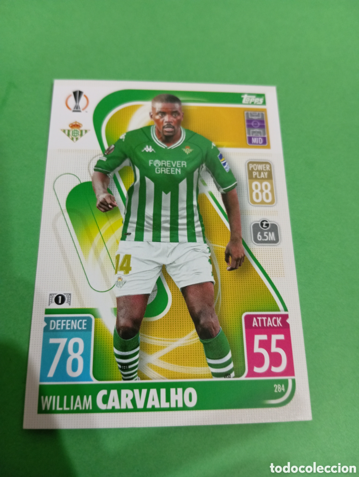 Trading cards: William Carvalho Betis n&deg;284 / TOPPS MATCH ATTAX 2021/2022