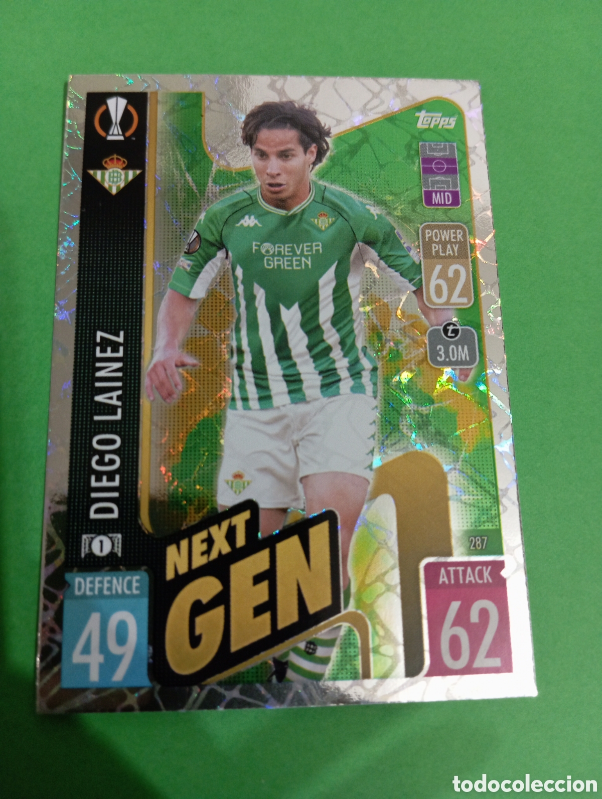 Trading cards: Lainez Betis NEXT GEN n&deg;287 / TOPPS MATCH ATTAX 2021/2022