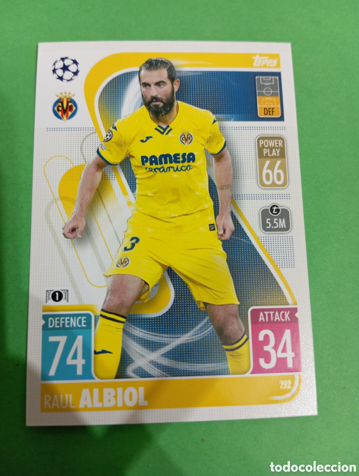 Trading cards: Albiol Villarreal n&deg;292 / TOPPS MATCH ATTAX 2021/2022
