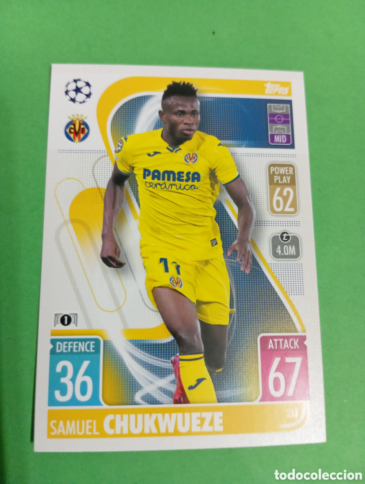 Trading cards: Chukwueze Villarreal n&deg;295 / TOPPS MATCH ATTAX 2021/2022