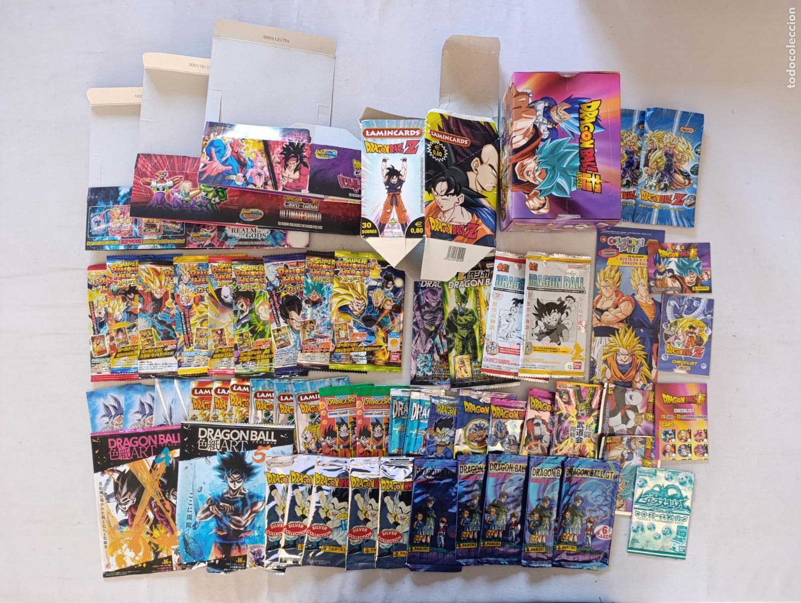 Trading cards: LOTE 49 SOBRES VACIOS DRAGON BALL - CAJAS, FOLLETOS Y CHECKLIST (063#w)