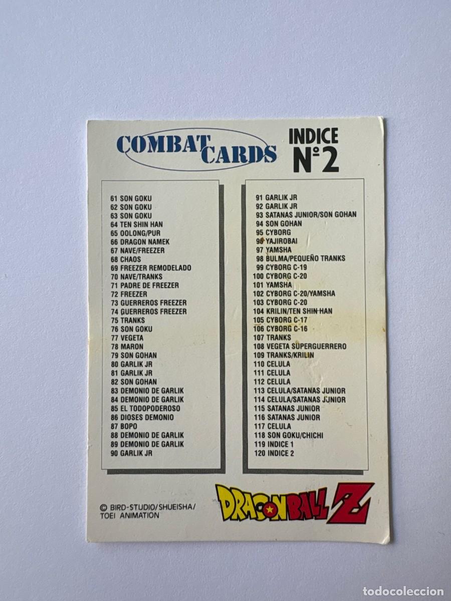 Trading cards: DRAGON BALL Z - COMBAT CARDS - INDICE N&ordm; 2 - PANINI