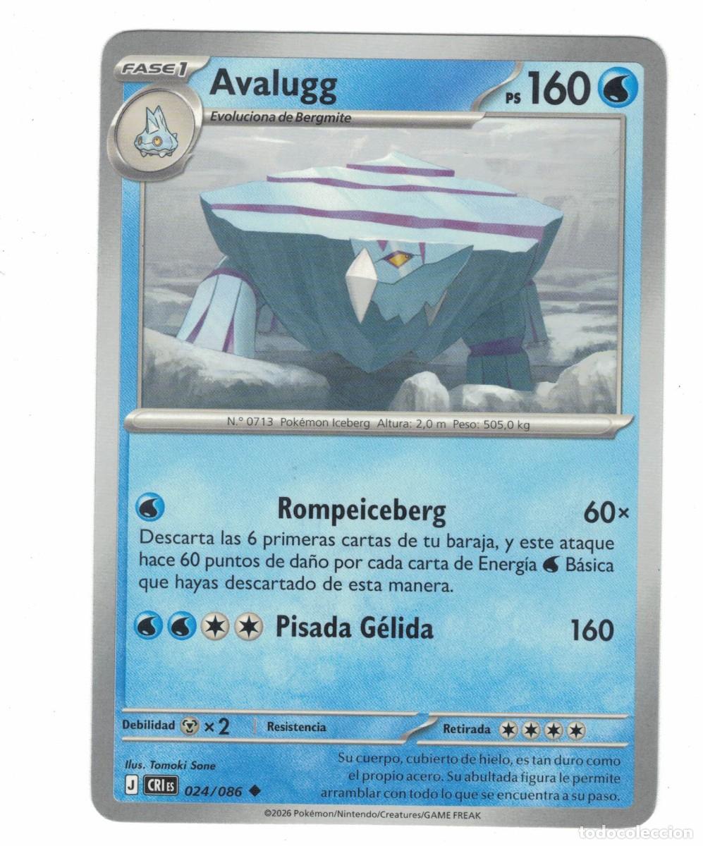 Trading cards: Carta Pok&eacute;mon Avalugg 024/086 XY Generaciones 2016 &ndash; Rara Agua/Hielo Tomoki Sone