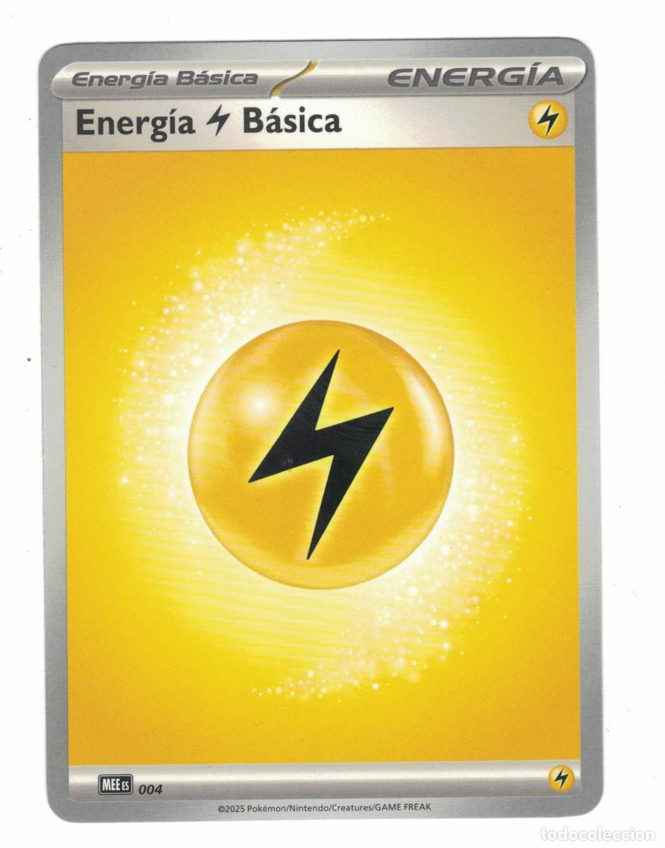 Trading cards: Carta Pok&eacute;mon Energ&iacute;a ⚡ B&aacute;sica MEE ES 004 2025 &ndash; Energ&iacute;a El&eacute;ctrica Original Espa&ntilde;ol