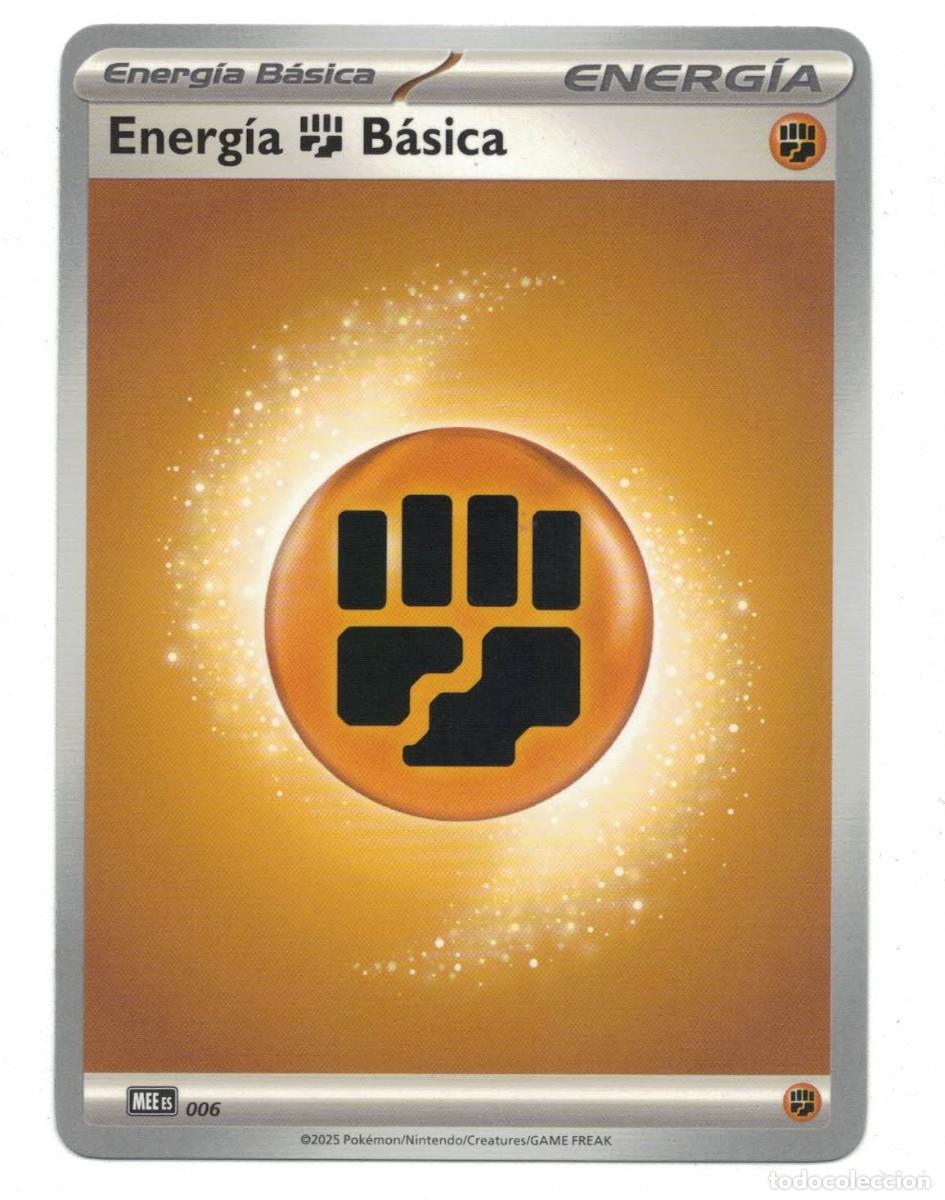 Trading cards: Carta Pok&eacute;mon Energ&iacute;a B&aacute;sica Lucha MEE ES 006 2025 &ndash; Energ&iacute;a B&aacute;sica Espa&ntilde;ol