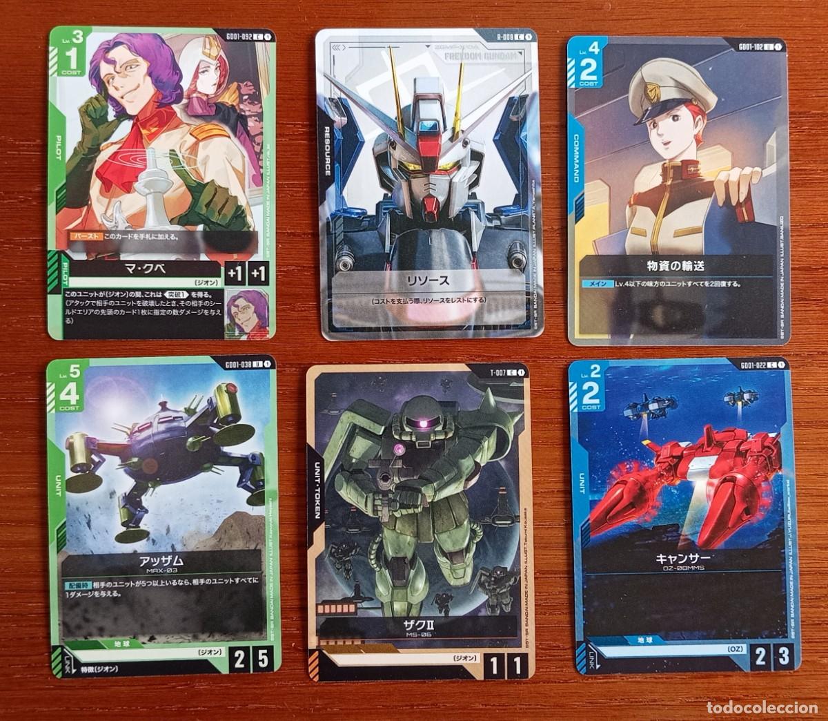 Trading cards: 6 CARTAS JAPONESAS CROMOS JUEGO TRADING CARDS GUNDAM CARD GAME. JAP&Oacute;N, JAPAN