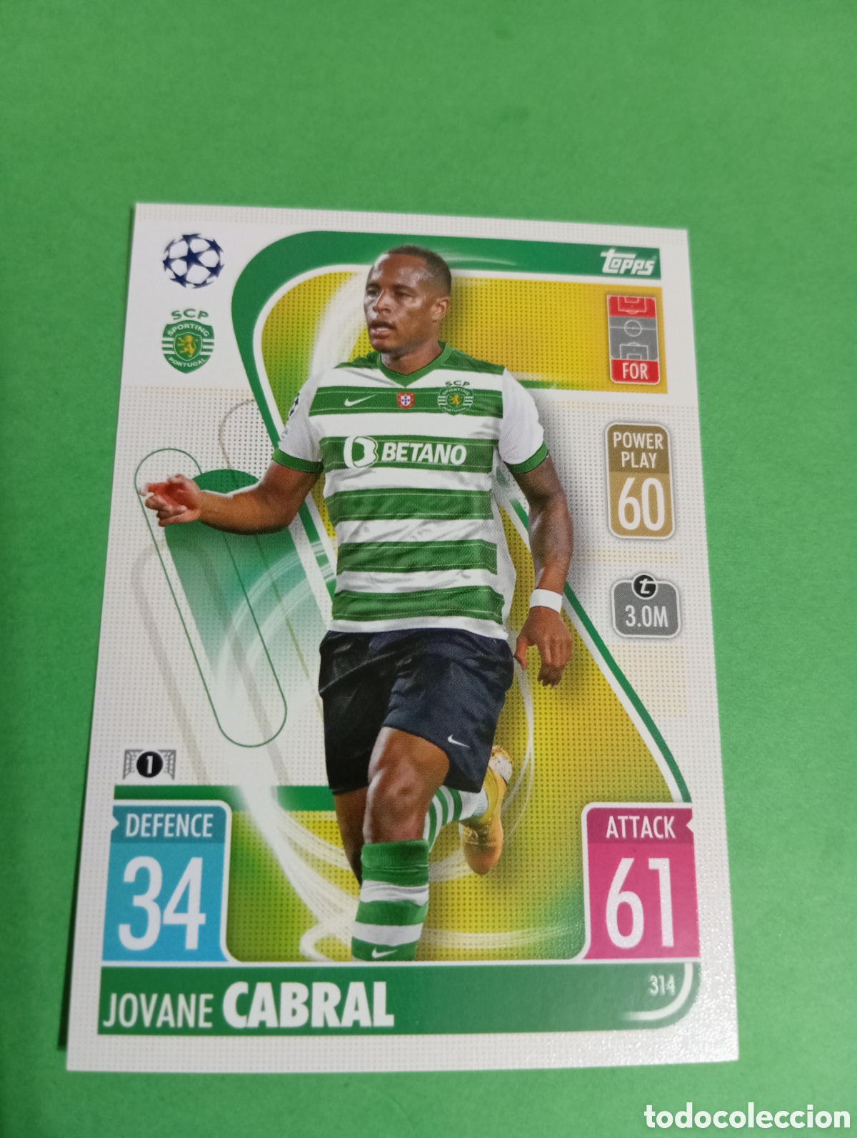 Trading cards: Cabral Sporting de Lisboa n&deg;314 / TOPPS MATCH ATTAX 2021/2022