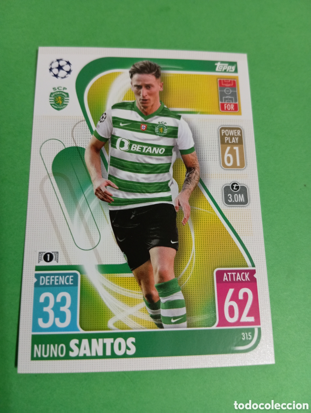 Trading cards: Nuno Santos Sporting de Lisboa n&deg;315 / TOPPS MATCH ATTAX 2021/2022