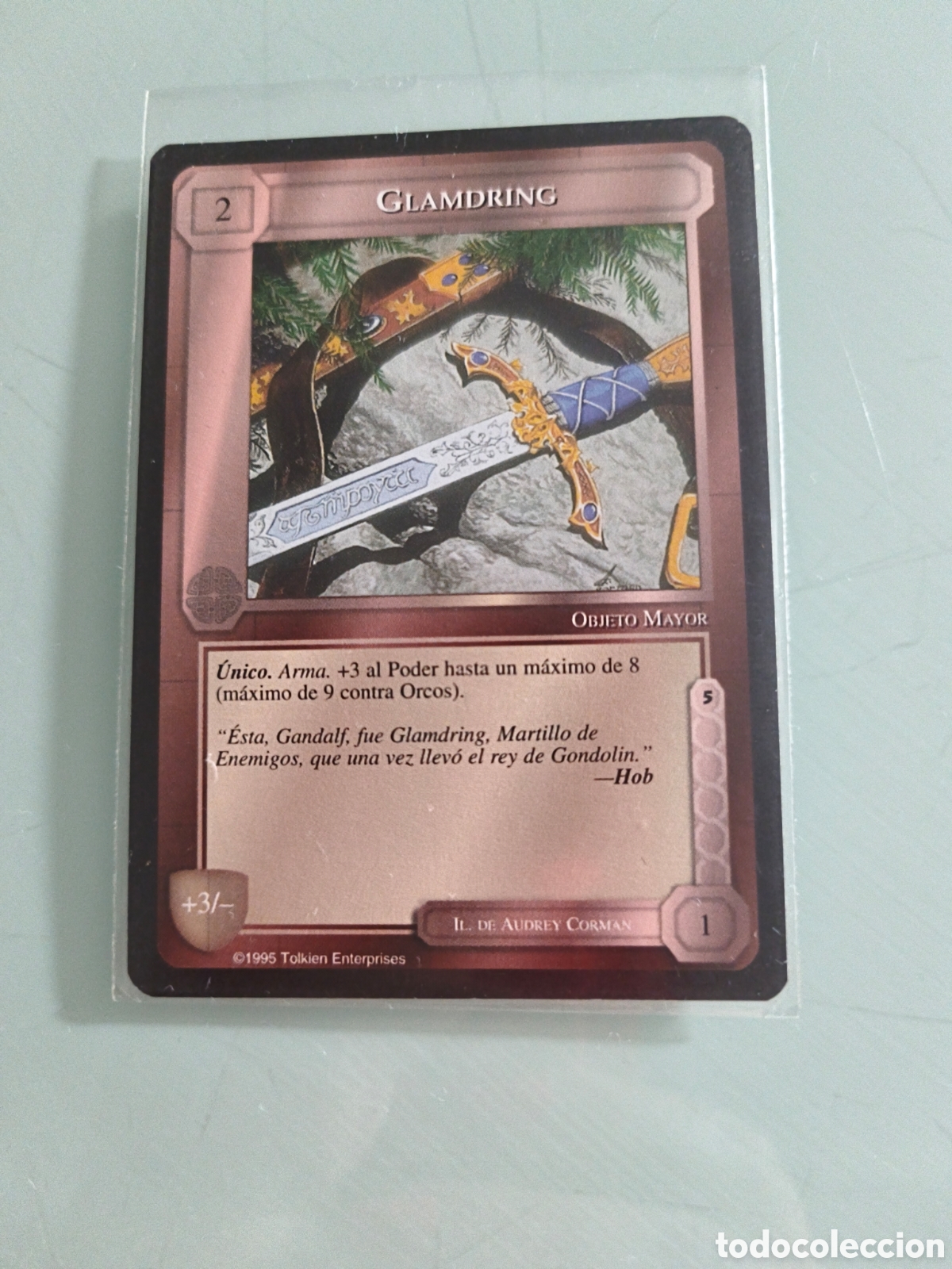 Trading cards: Carta SATM / MECCG - Glamdring (Objeto Mayor) - Edici&oacute;n Limitada 1995 (Borde Negro)