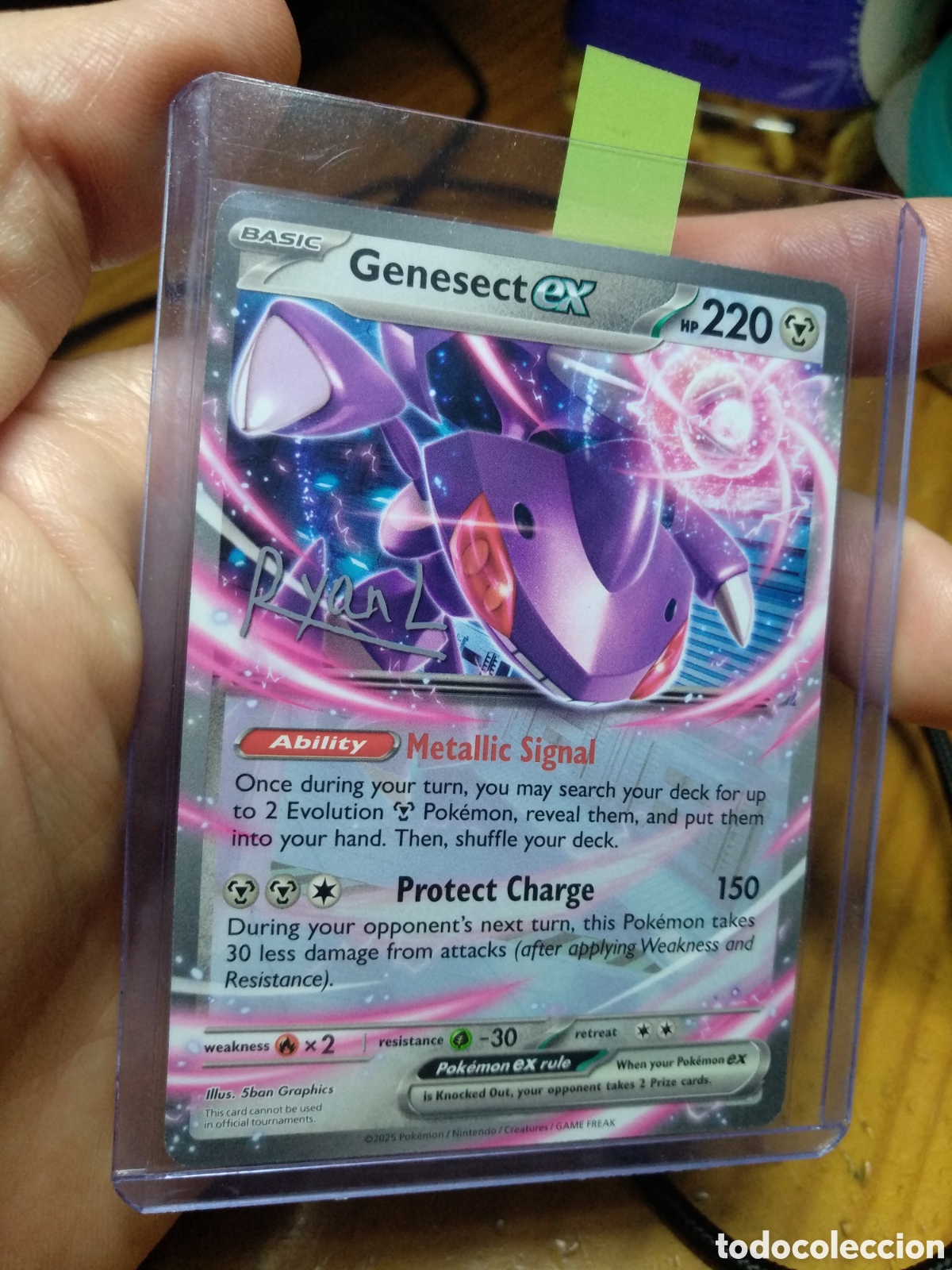 Trading cards: Carta Pokemon Genesect EX World Championship 2025 Ingles (Firma Ryan L.)