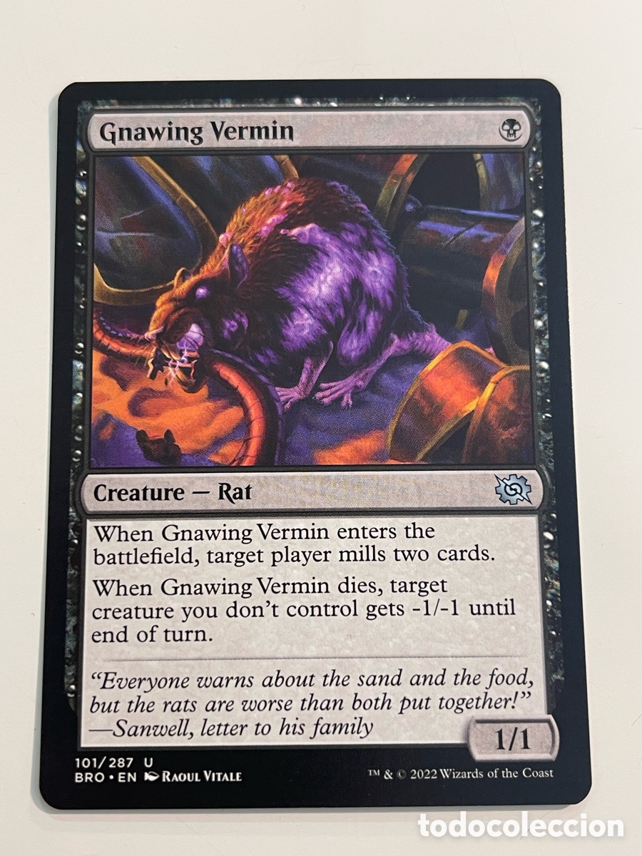 Trading cards: card MAGIC the Gathering &rdquo;GNAWING VERMIN&rdquo; The Brother's War ENG. #101