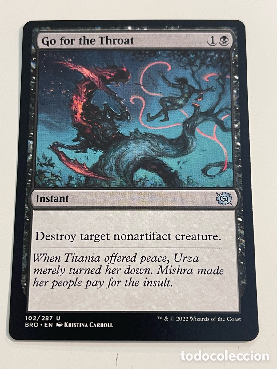 Trading cards: card MAGIC the Gathering &rdquo;GO FOR THE THROAT&rdquo; The Brother's War ENG. #102