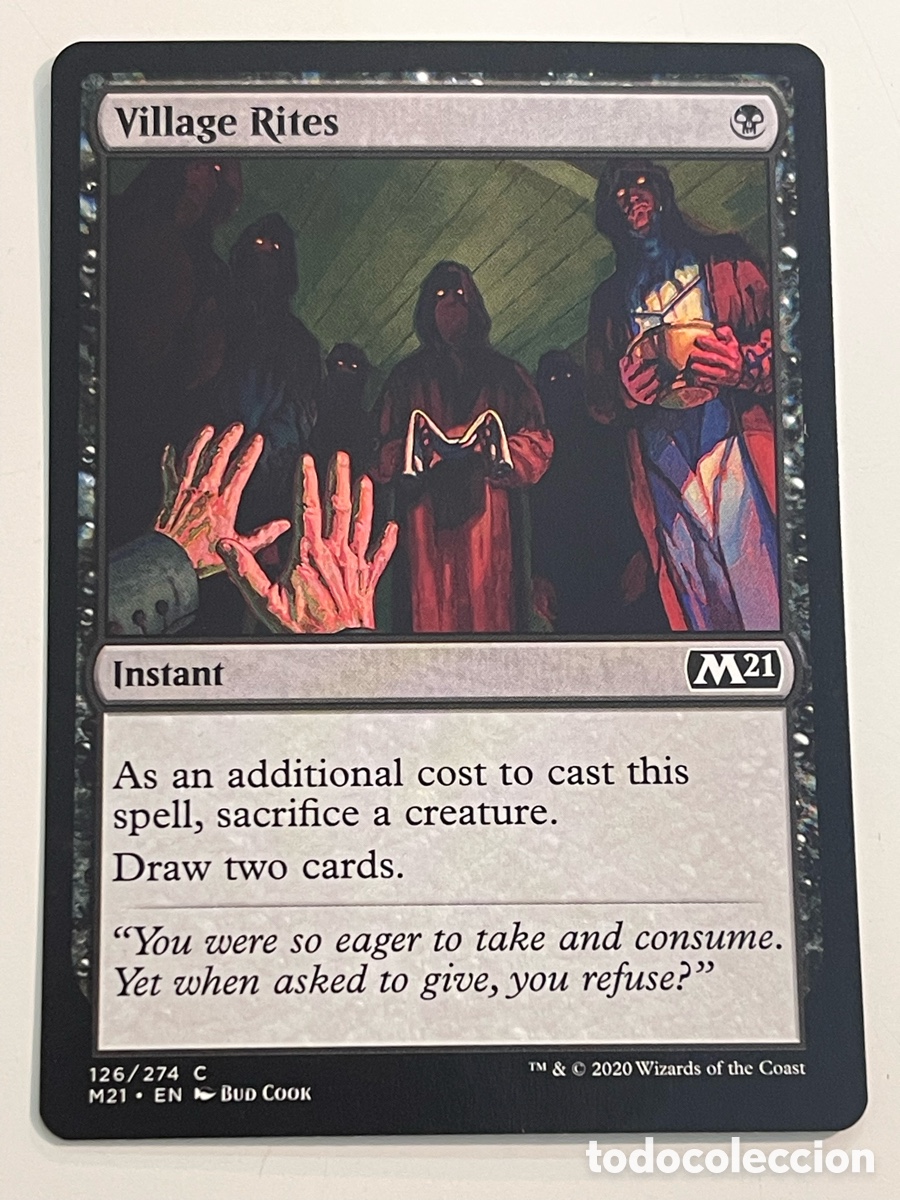 Trading cards: card MAGIC the Gathering &rdquo;VILLAGE RITES&rdquo; Core Set M21 ENG. #126