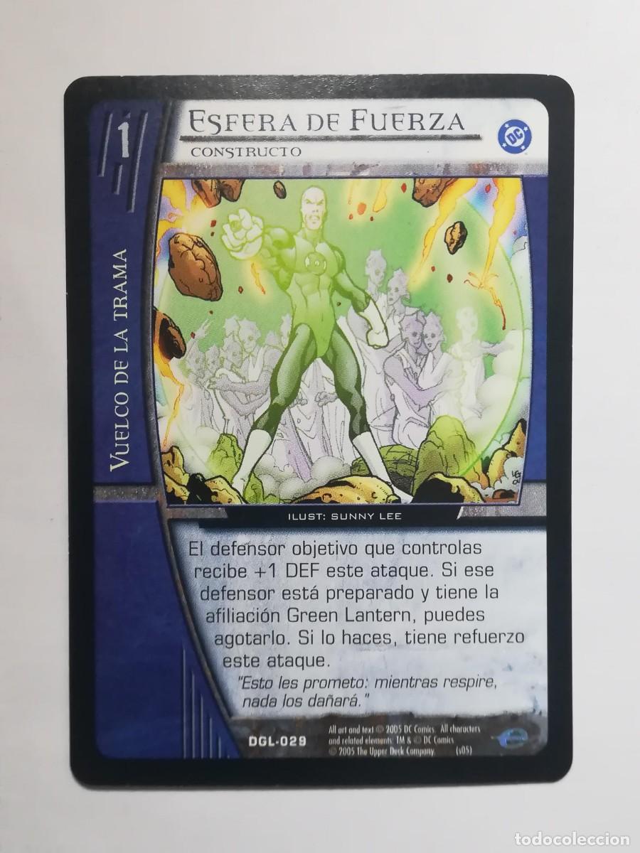 Trading cards: VS System DGL N&ordm; 029. Esfera de fuerza. Constructo. Vuelco de la Trama. Green Lantern.