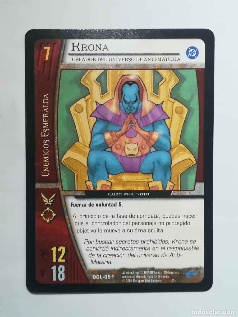 Trading cards: VS System DGL N&ordm; 051. Krona. Creador del Universo de Anti-Materia. Enemigos Esmeralda. Green Lantern