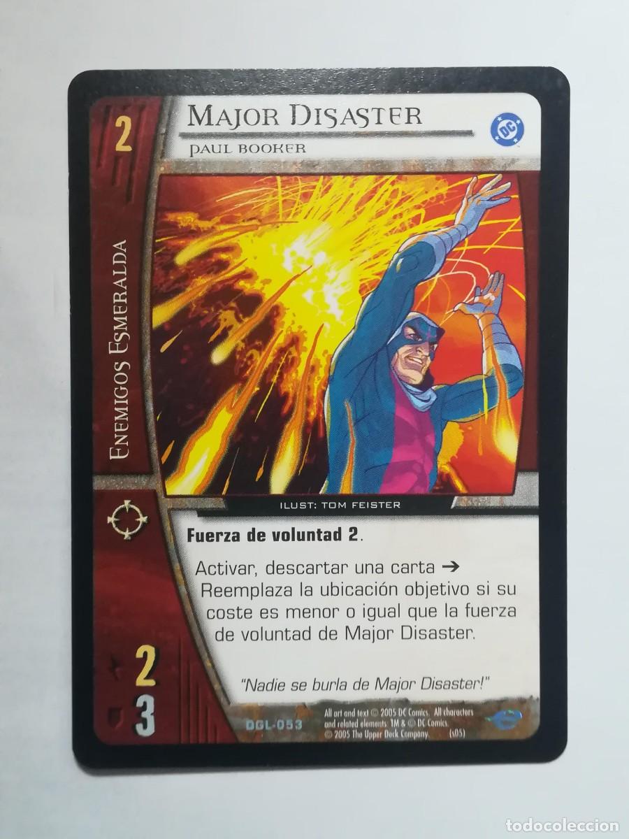 Trading cards: VS System DGL N&ordm; 053. Major Disaster. Paul Booker. Enemigos Esmeralda. Green Lantern
