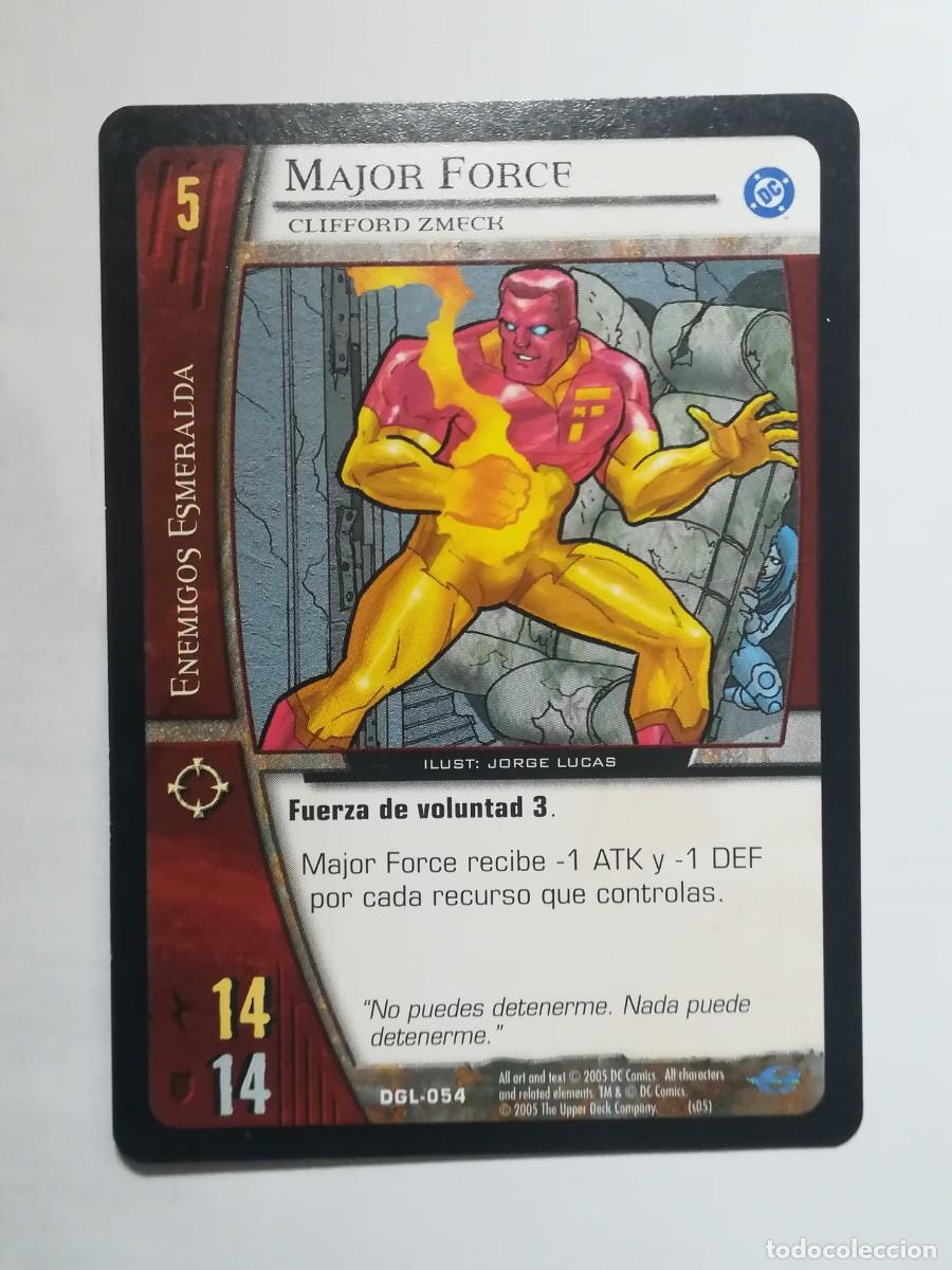 Trading cards: VS System DGL N&ordm; 054. Major Force. Clifford Zmeck. Enemigos Esmeralda. Green Lantern