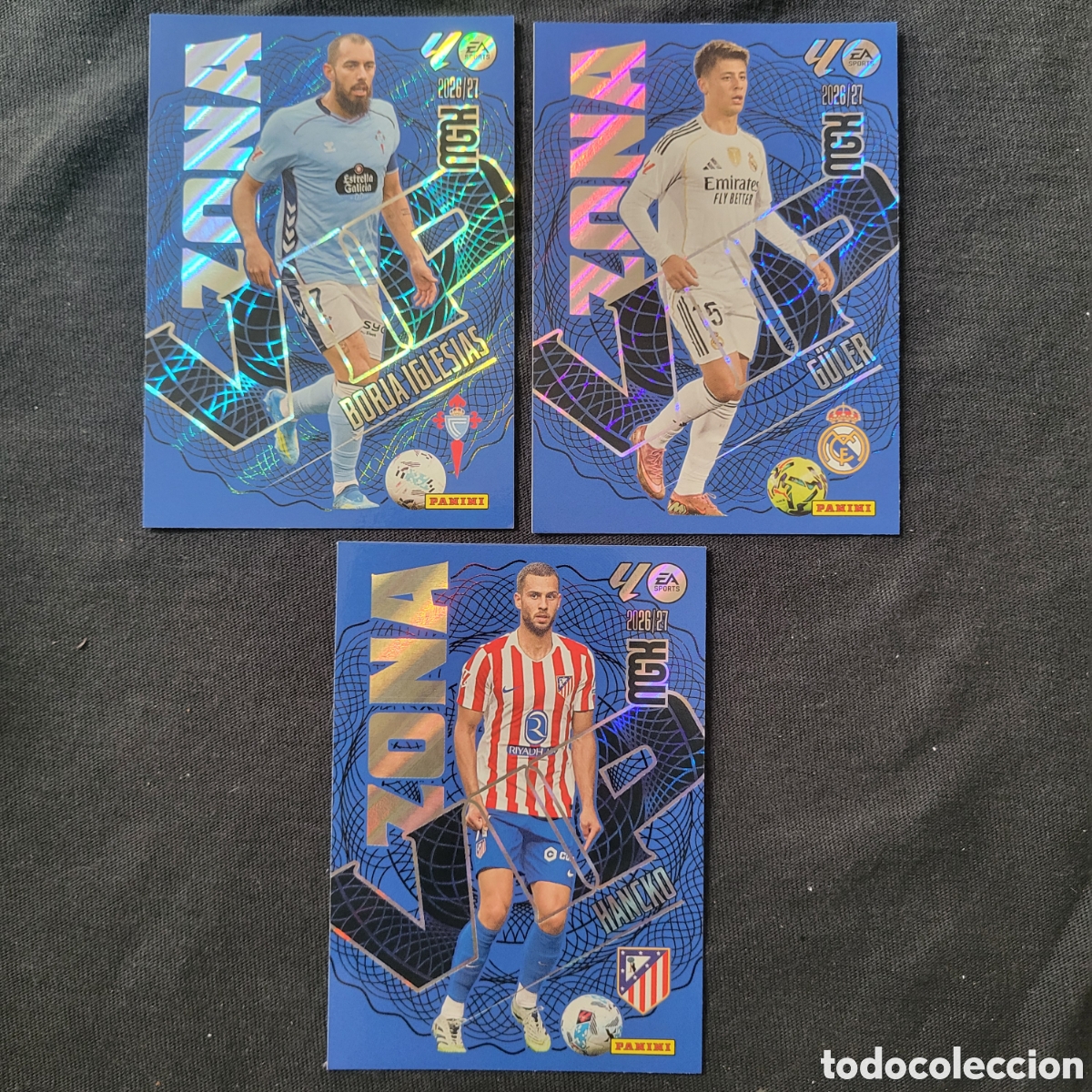 Trading cards: [LOTE] 389 / 396 / 397 Borja Iglesias / G&uuml;ler / Hancko Zona VIP / Megacracks 2026