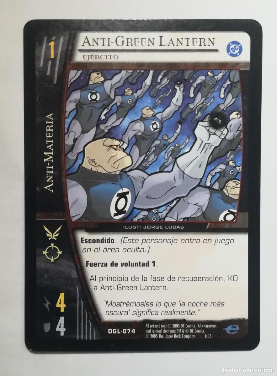 Trading cards: VS System DGL N&ordm; 074. Anti-Green Lantern. Ej&eacute;rcito. Anti-Materia. Green Lantern