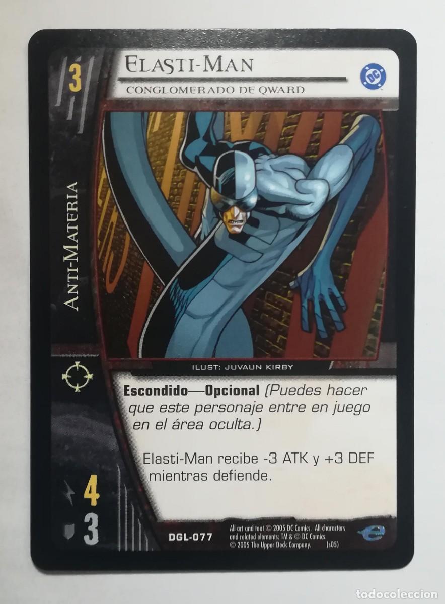 Trading cards: VS System DGL N&ordm; 077. Elasti-Man. Conglomerado de Qward. Anti-Materia. Green Lantern