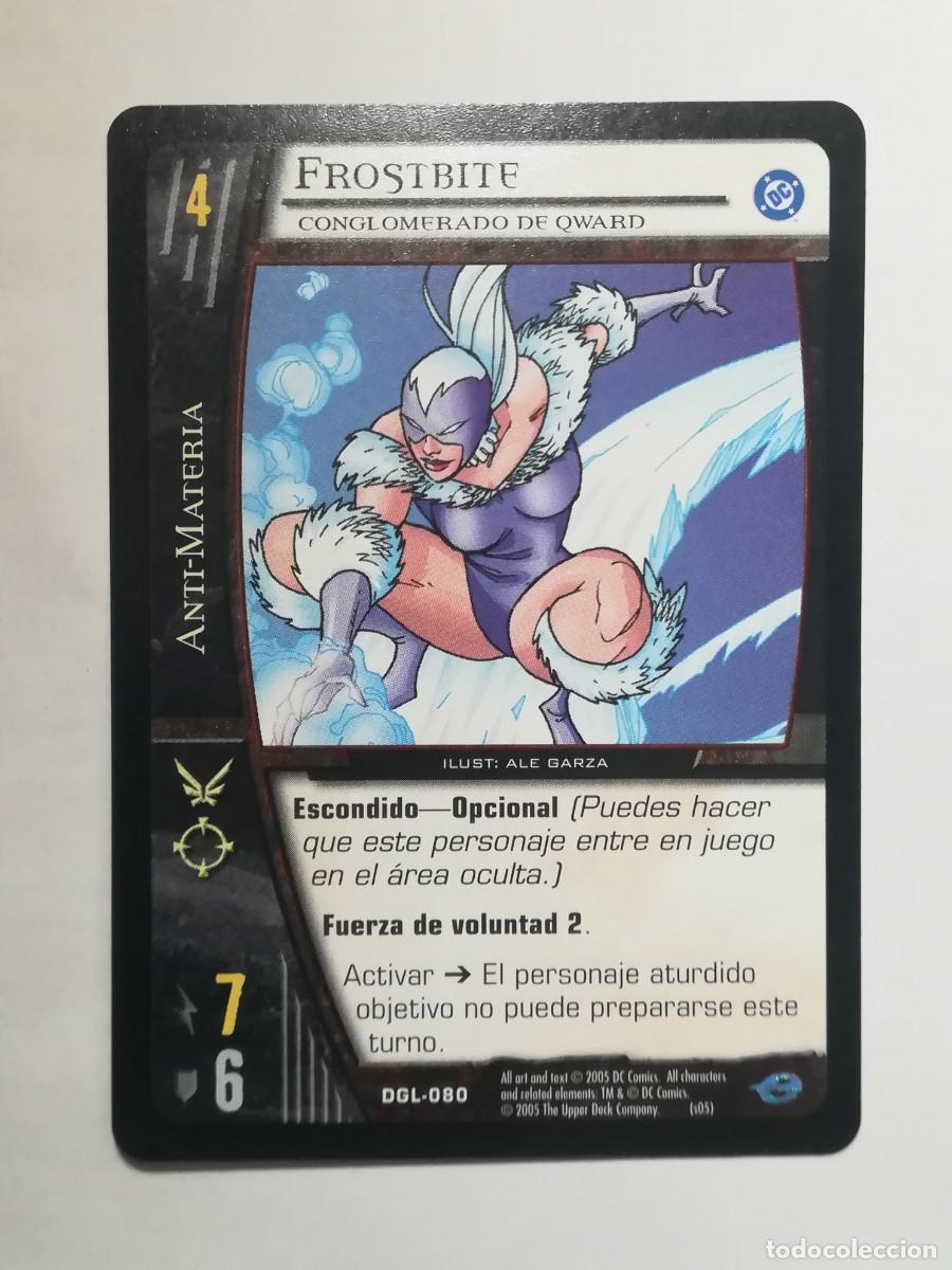 Trading cards: VS System DGL N&ordm; 080. Frostbite. Conglomerado de Qward. Anti-Materia. Green Lantern
