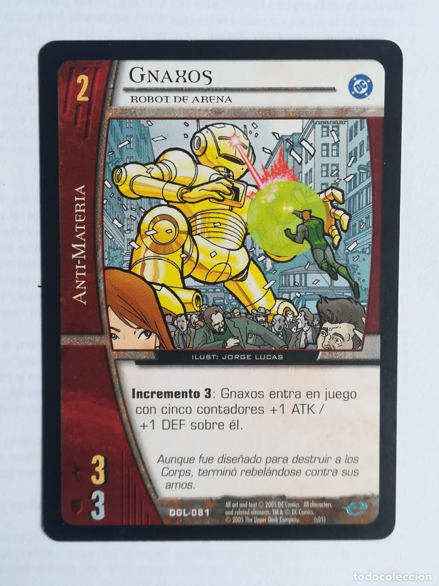 Trading cards: VS System DGL N&ordm; 081. Gnaxos. Robot de arena. Anti-Materia. Green Lantern