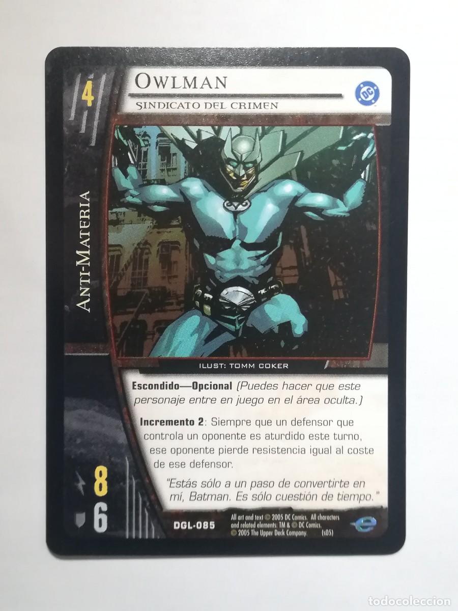 Trading cards: VS System DGL N&ordm; 085. Owlman. Sindicato del cr&iacute;men. Anti-Materia. Green Lantern