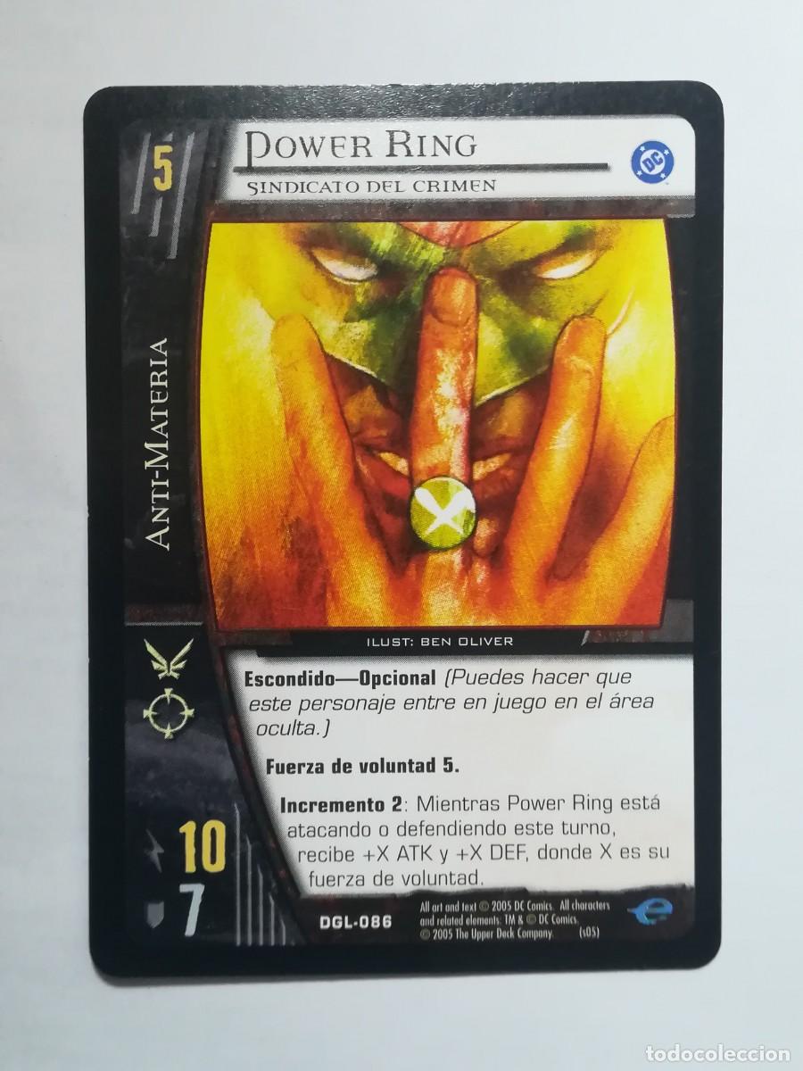 Trading cards: VS System DGL N&ordm; 086. Power Ring. Sindicato del cr&iacute;men. Anti-Materia. Green Lantern