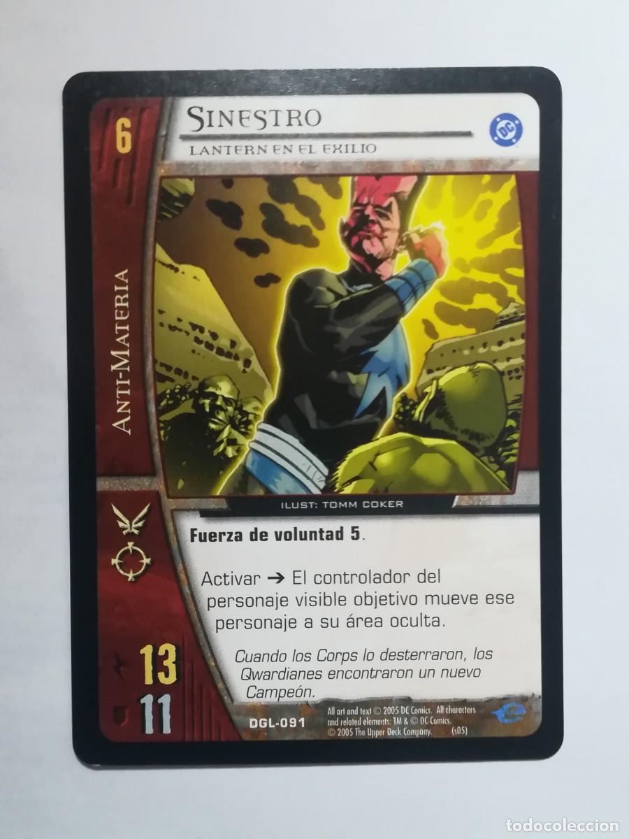 Trading cards: VS System DGL N&ordm; 091. Siniestro. Lantern en el exilio. Anti-Materia. Green Lantern