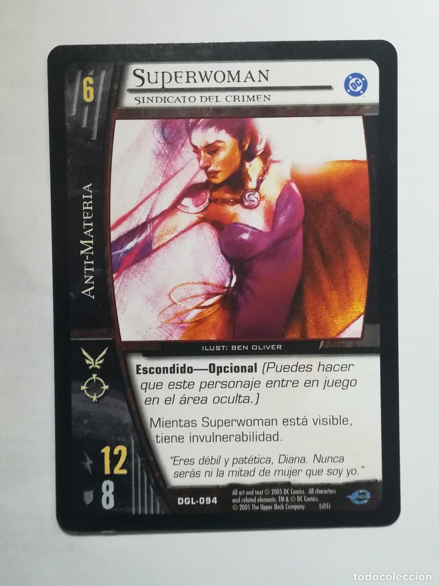 Trading cards: VS System DGL N&ordm; 094. Superwoman. Sindicato del cr&iacute;men. Anti-Materia. Green Lantern