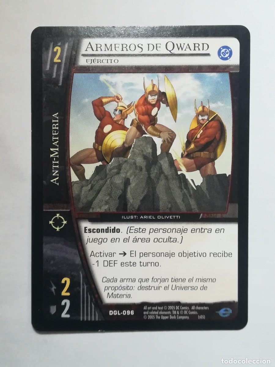 Trading cards: VS System DGL N&ordm; 096. Armeros de Qward. Ej&eacute;rcito. Anti-Materia. Green Lantern
