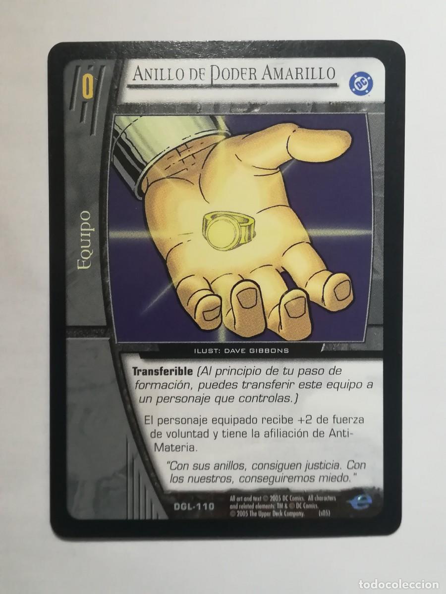 Trading cards: VS System DGL N&ordm; 110. Anillo de Poder Amarillo. Equipo. Green Lantern