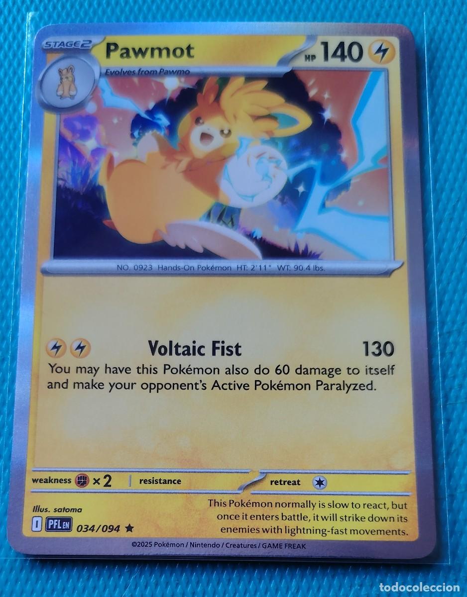 Trading cards: POKEMON INGLES - PFL - FUEGOS FANTASMALES - PAWMOT 034 / 094 - HOLO - RAYO - NUEVA - ORIGINAL