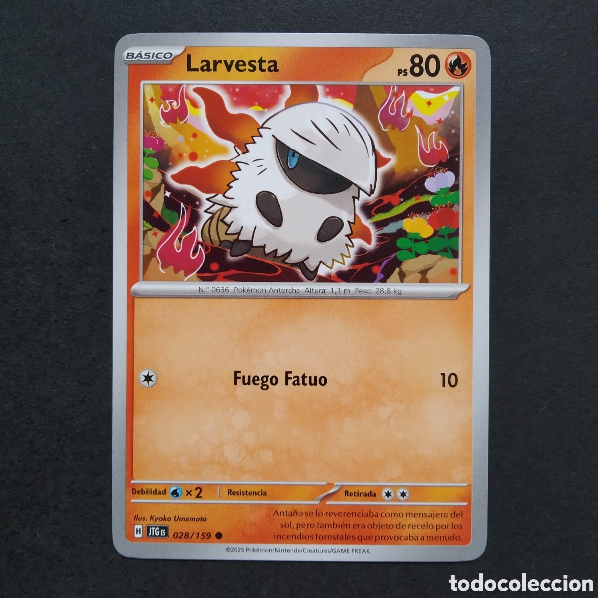 Trading cards: CARTA TCG - N&ordm; 028 - LARVESTA - JUNTOS DE AVENTURAS - POK&Eacute;MON - EN ESPA&Ntilde;OL