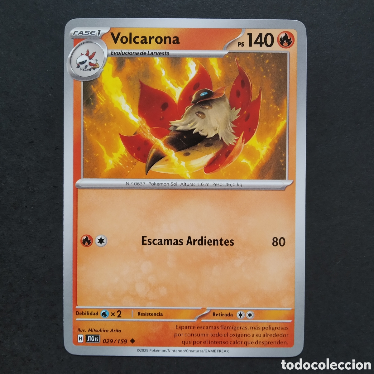 Trading cards: CARTA TCG - N&ordm; 029 - VOLCARONA - JUNTOS DE AVENTURAS - POK&Eacute;MON - EN ESPA&Ntilde;OL