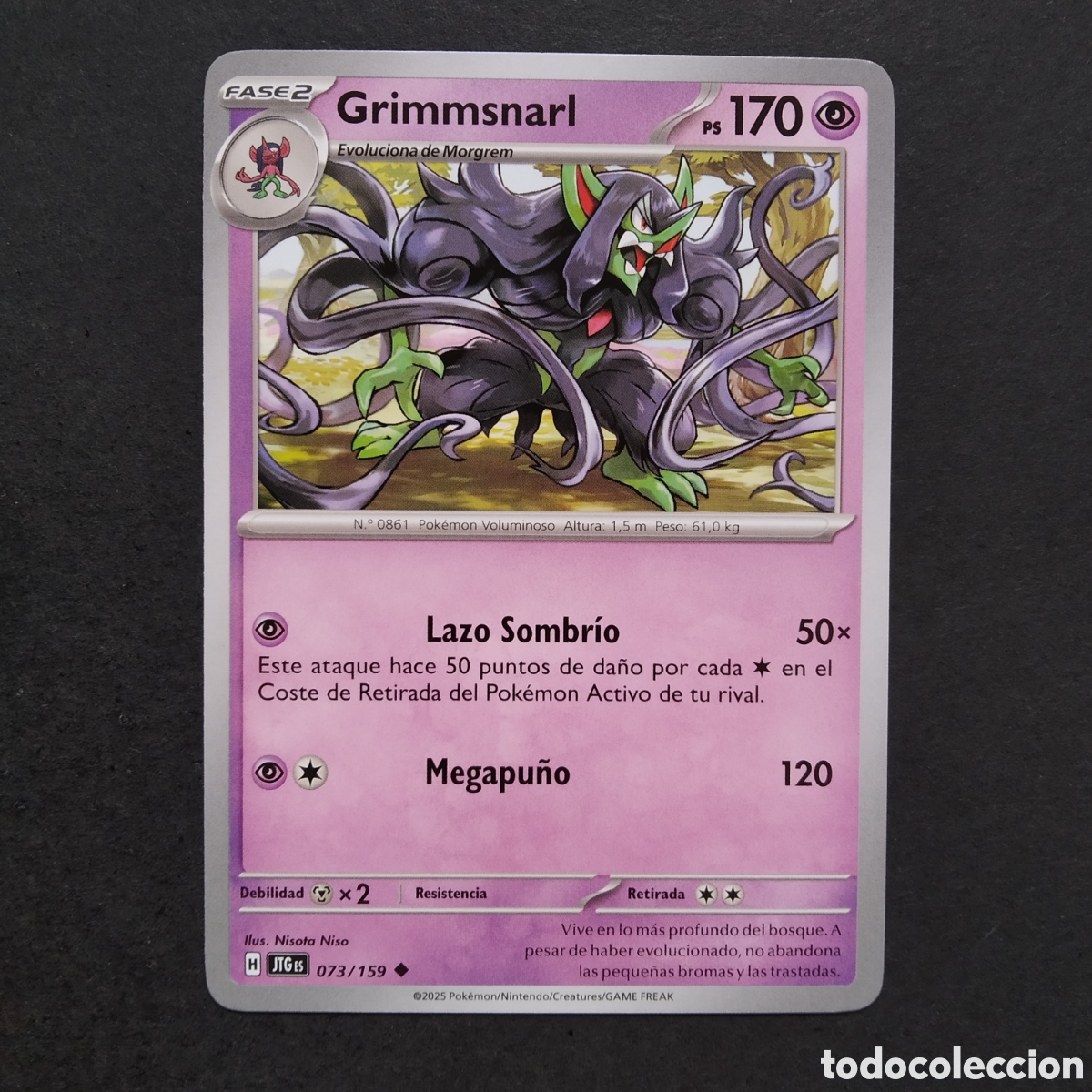 Trading cards: CARTA TCG - N&ordm; 073 - GRIMMSNARL - JUNTOS DE AVENTURAS - POK&Eacute;MON - EN ESPA&Ntilde;OL