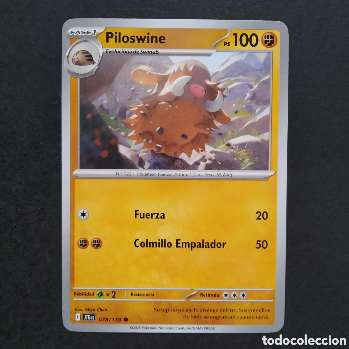 Trading cards: CARTA TCG - N&ordm; 078 - PILOSWINE - JUNTOS DE AVENTURAS - POK&Eacute;MON - EN ESPA&Ntilde;OL