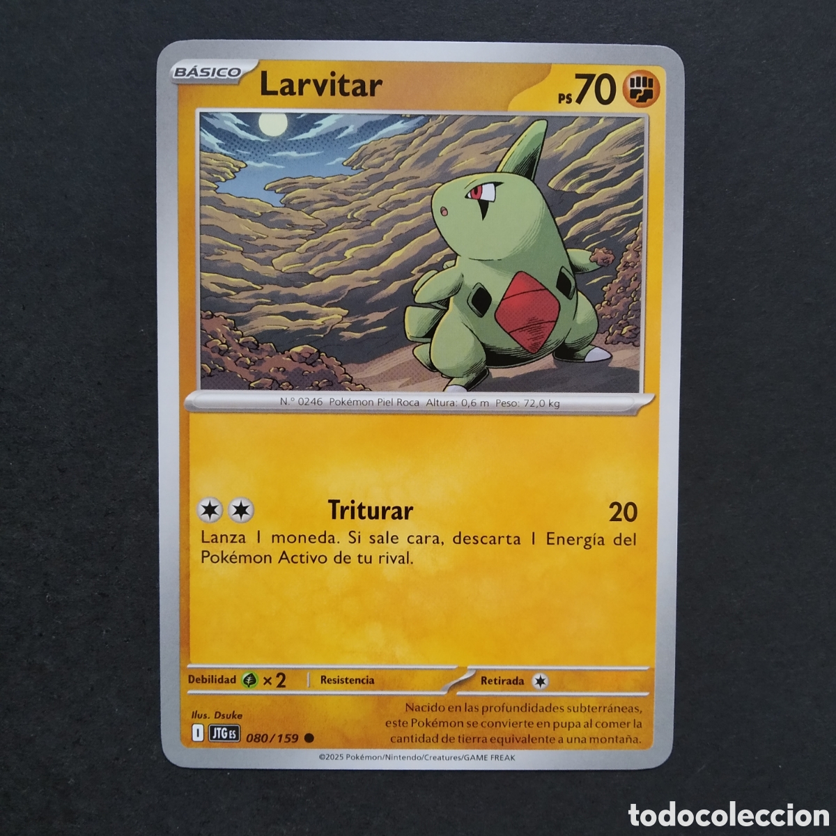 Trading cards: CARTA TCG - N&ordm; 080 - LARVITAR - JUNTOS DE AVENTURAS - POK&Eacute;MON - EN ESPA&Ntilde;OL